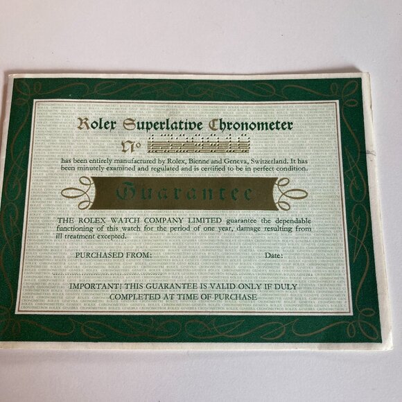 Vintage 1966 RolexSuperlative Chronometer Booklet English